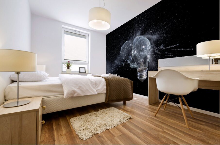 glass bulb explosion Mural print