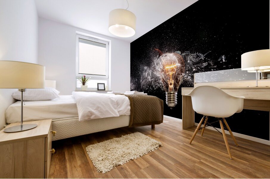 bulb glass explosion Mural print