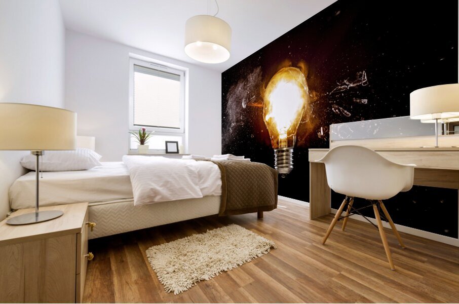 bulb glass explosion Mural print