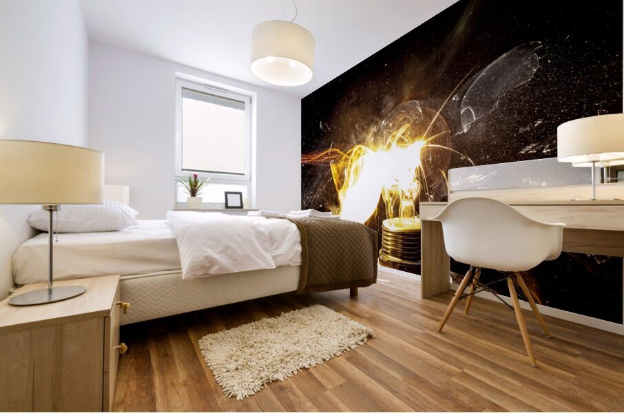 bulb glass explosion Mural print