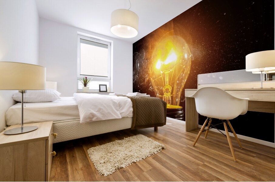 bulb glass explosion Mural print
