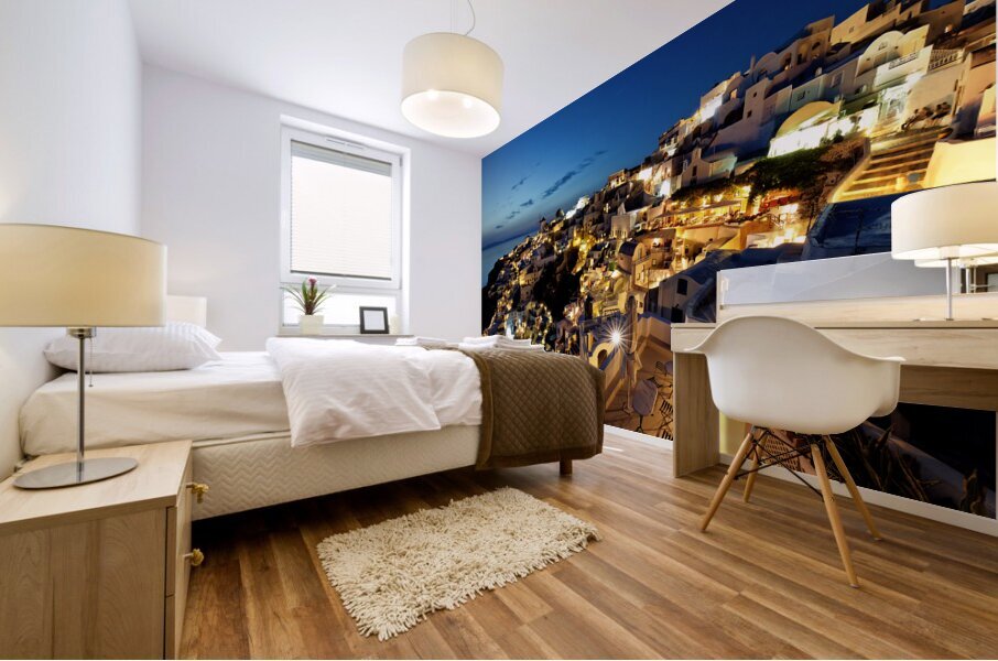 oia night view Mural print