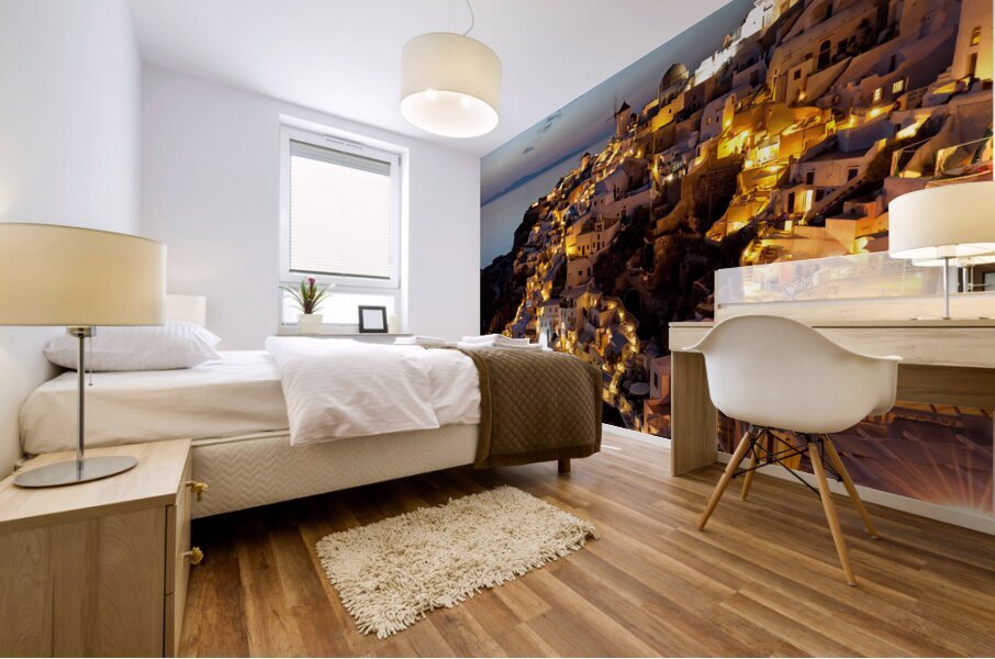 oia night view Mural print