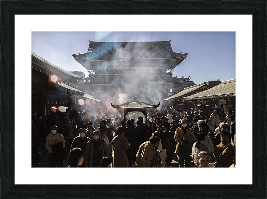 tourists visit the Senso Ji temple Picture Frame print