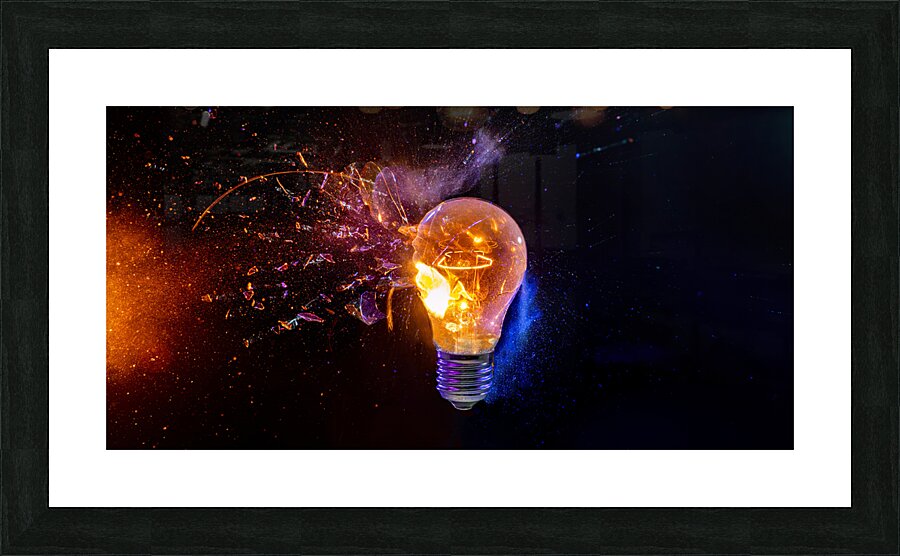 bulb breaks and creates many fragments  Picture Frame print