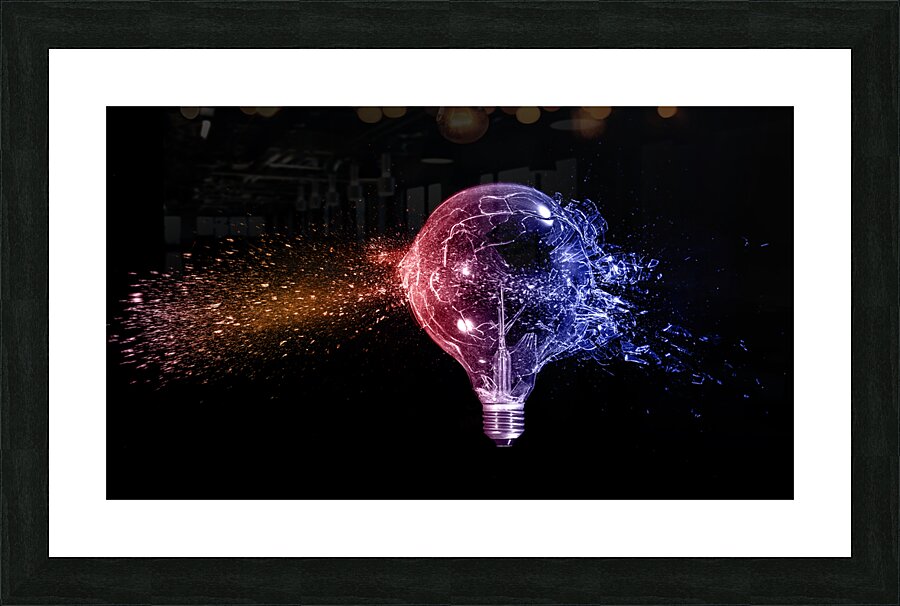 large bulb explodes  Picture Frame print