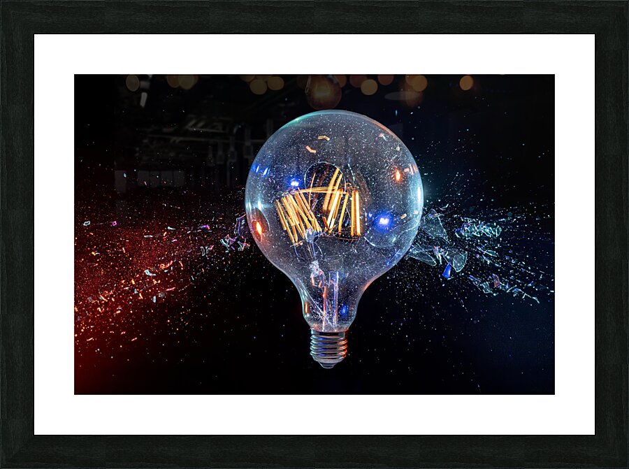 large bulb explodes Picture Frame print