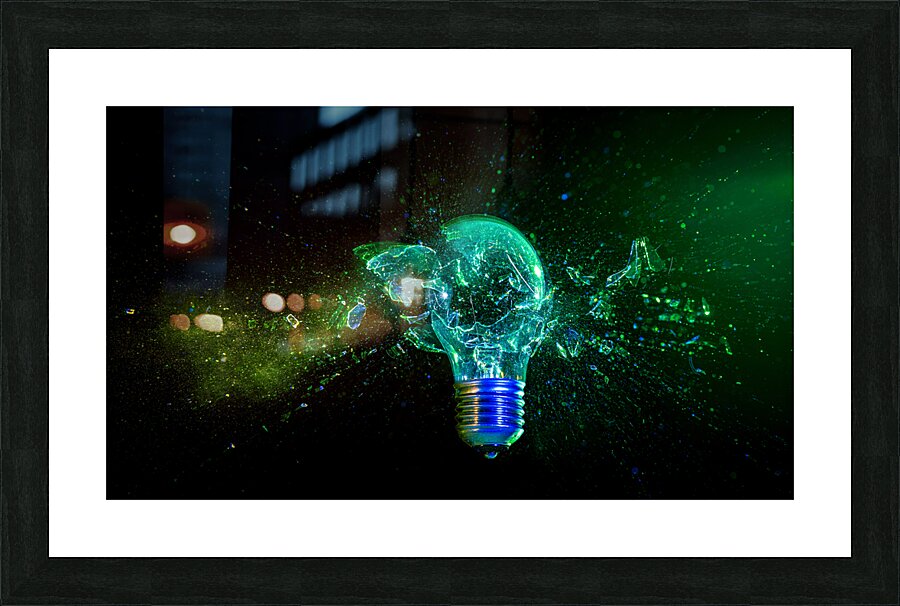 abstract light bulb background Picture Frame print