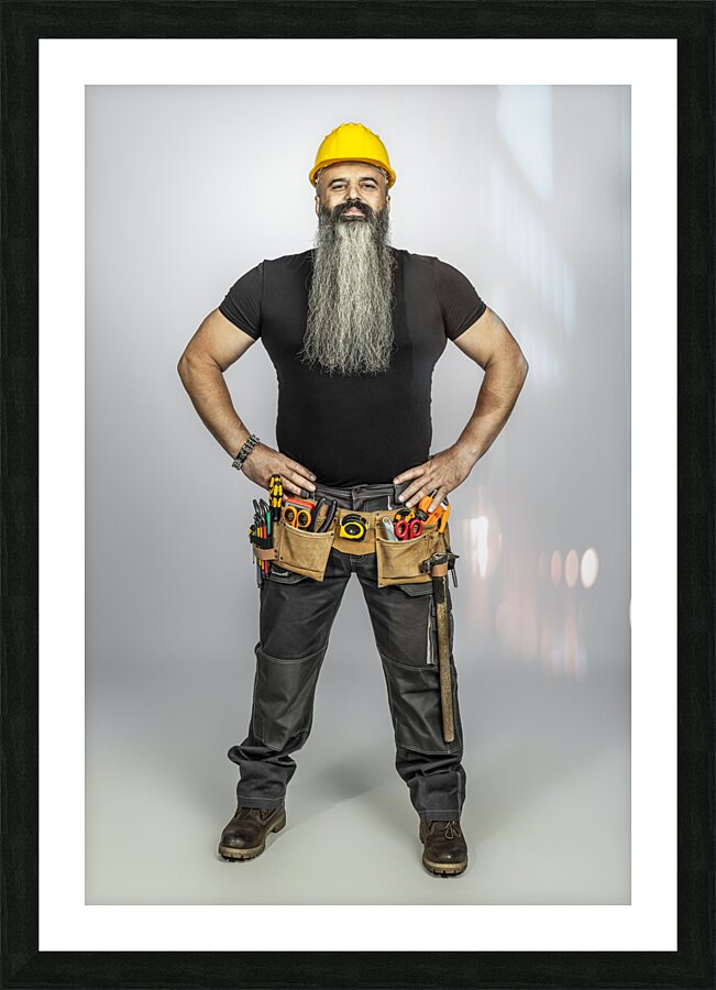 worker with hands on hips Picture Frame print
