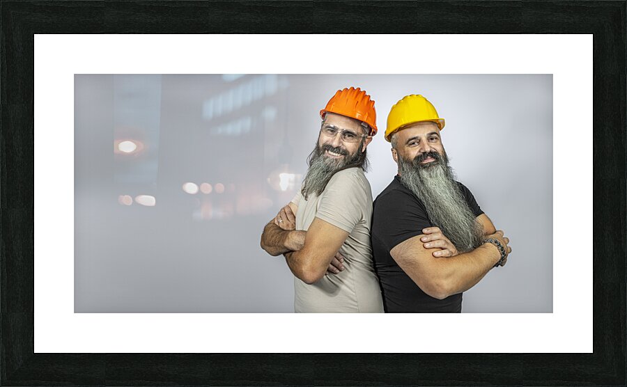 workers with smiling  Picture Frame print