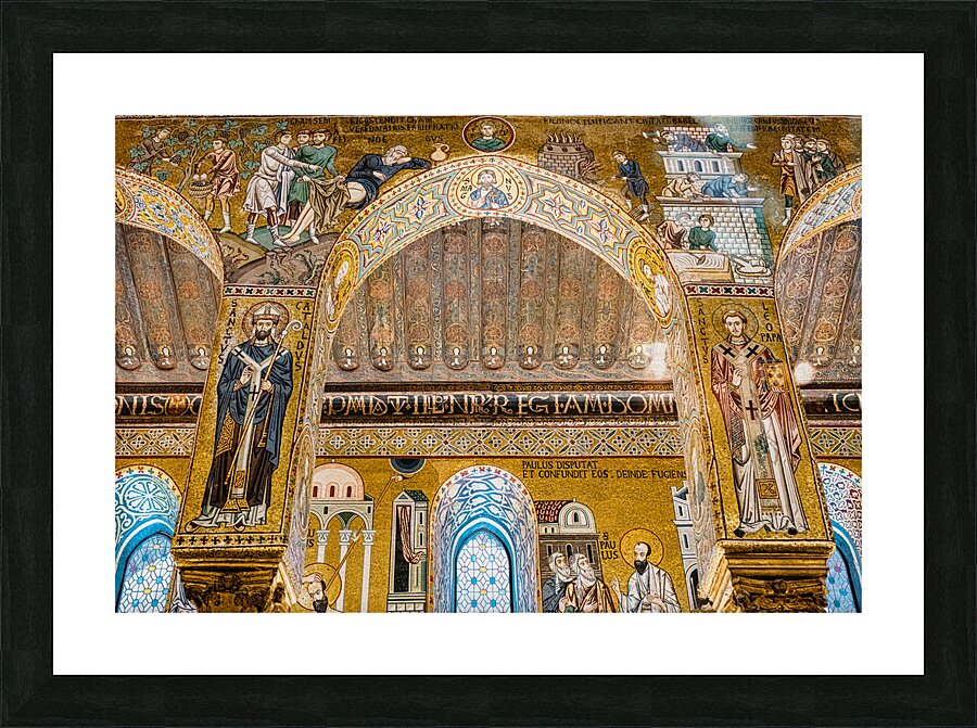 interior of the palatine chapel in Palermo.  Picture Frame print