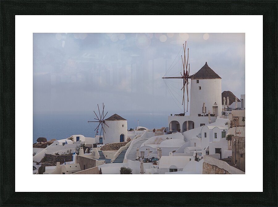 santorini oia background Picture Frame print
