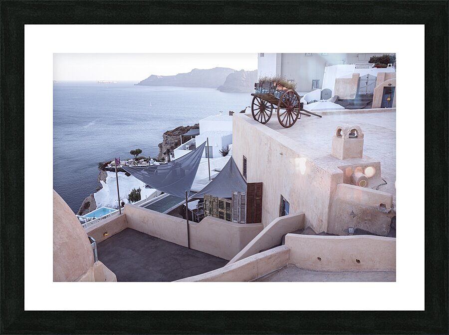 santorini oia background Picture Frame print