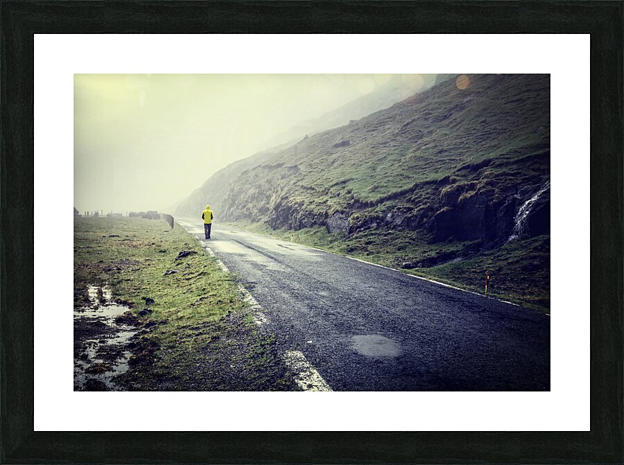 walking in faroe Picture Frame print