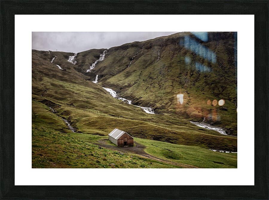 lonely house in faroe Picture Frame print