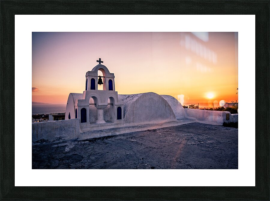oia at sunset Picture Frame print