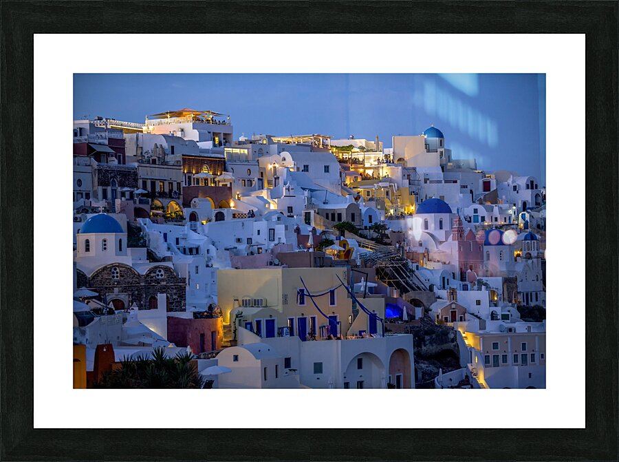 oia at sunset Picture Frame print