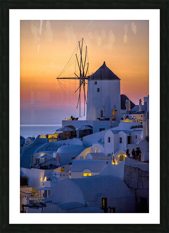 oia at sunset Picture Frame print