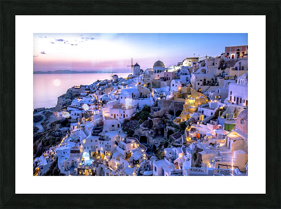 oia at sunset Picture Frame print