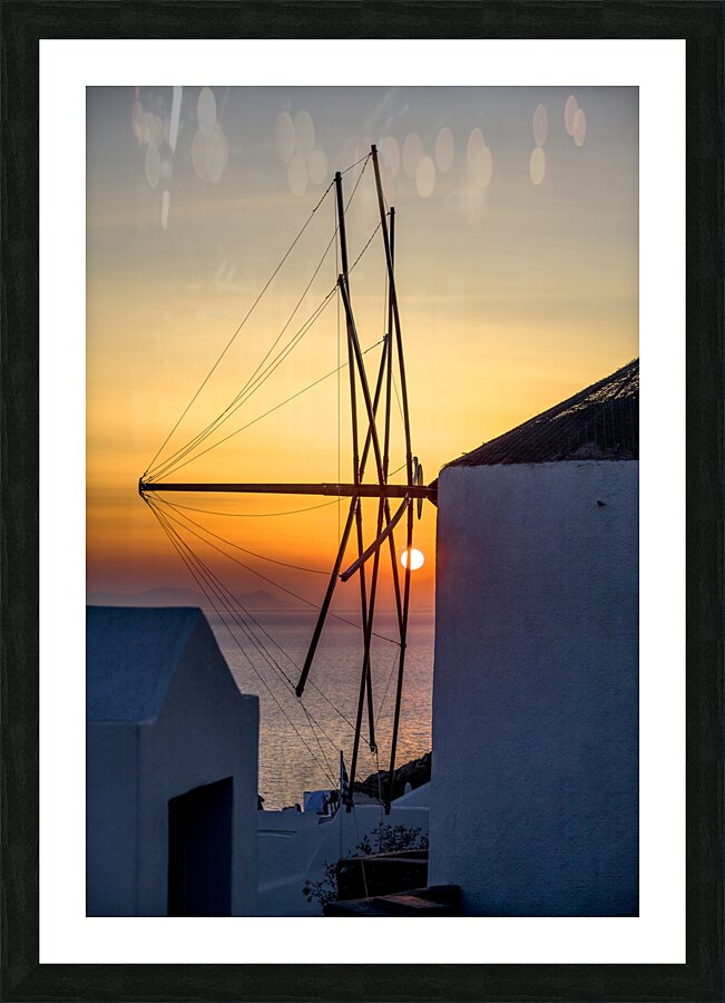 oia at sunset Picture Frame print