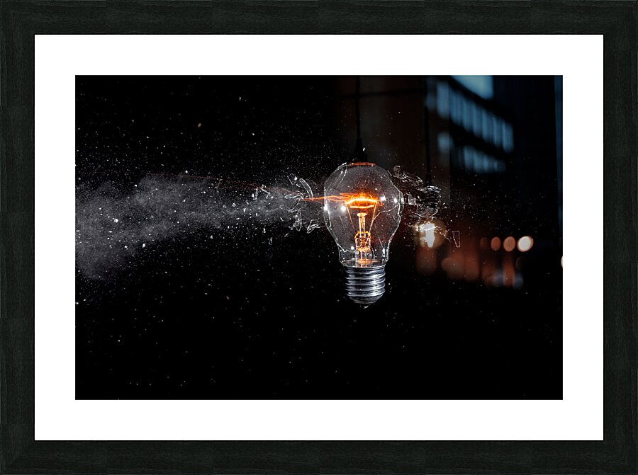 glass bulb explosion Picture Frame print