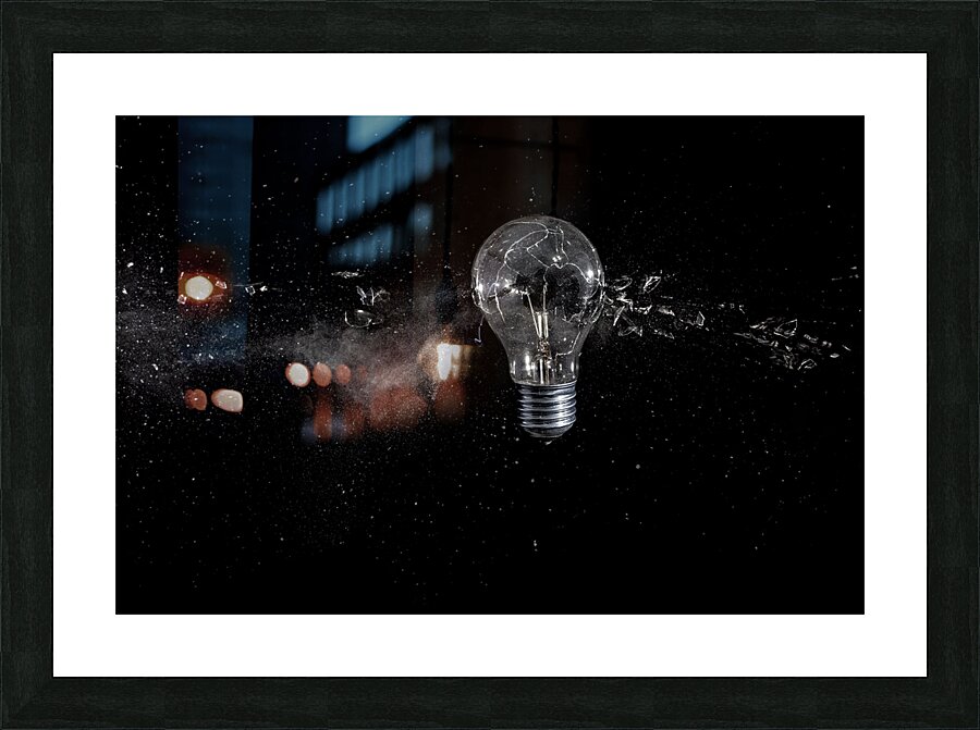 glass bulb explosion Picture Frame print