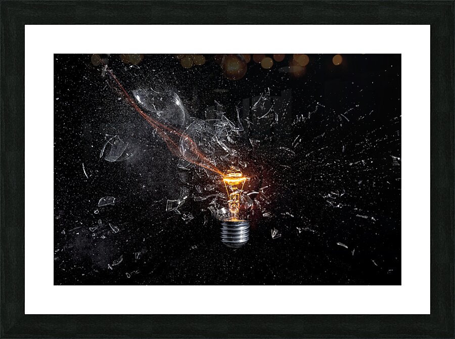 glass bulb explosion Picture Frame print