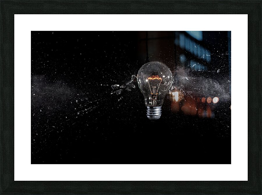 glass bulb explosion Picture Frame print