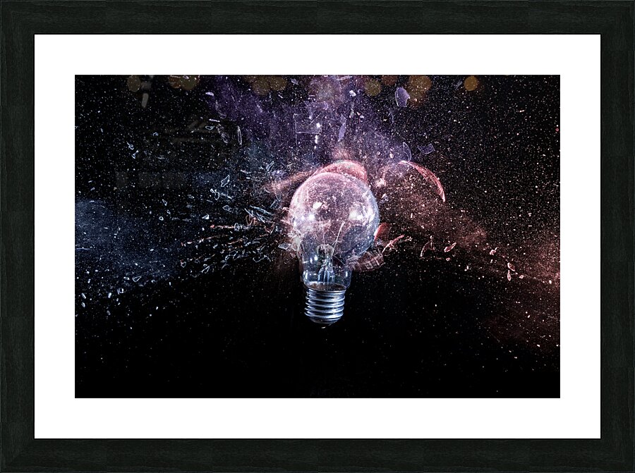 glass bulb explosion Picture Frame print