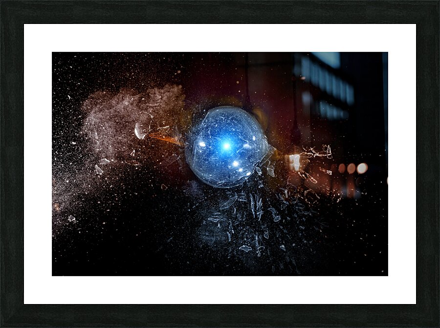 glass bulb explosion Picture Frame print