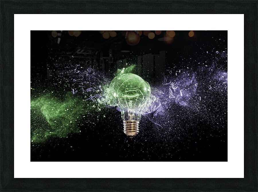 glass bulb explosion Picture Frame print