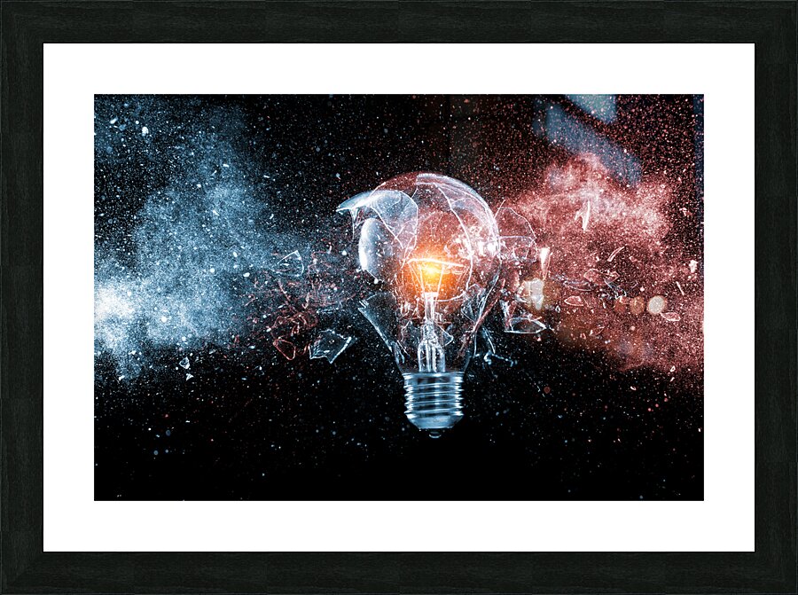 glass bulb explosion Picture Frame print