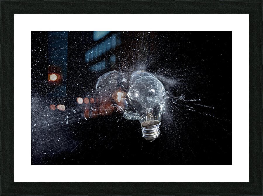 glass bulb explosion Picture Frame print