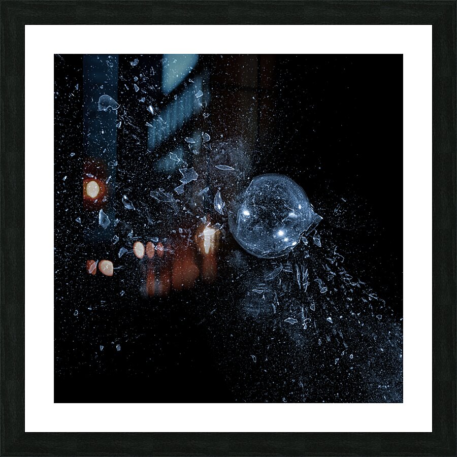 glass bulb explosion Picture Frame print