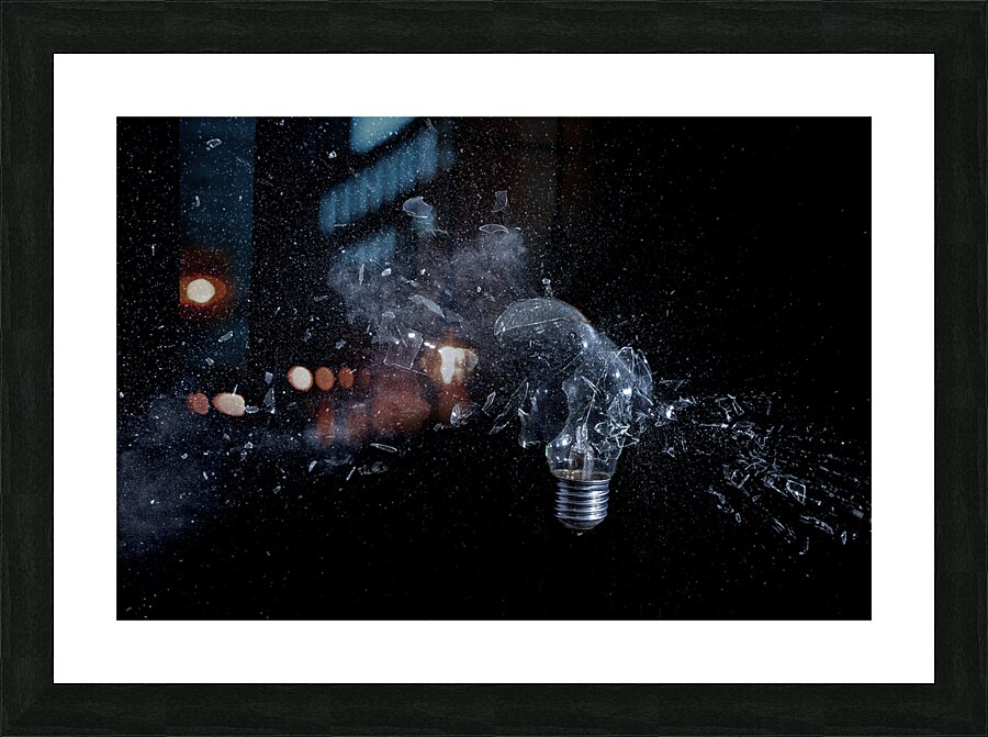 glass bulb explosion Picture Frame print