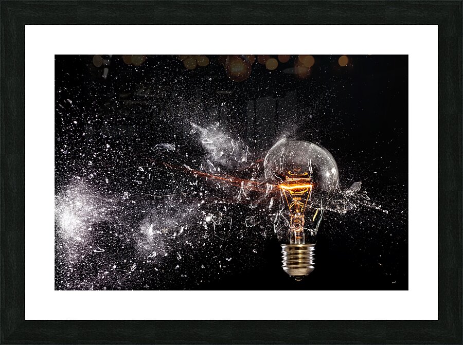 electric power explosion Picture Frame print