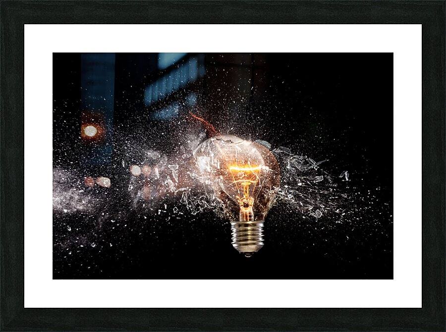 bulb glass explosion Picture Frame print