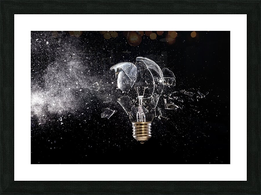 bulb glass explosion Picture Frame print