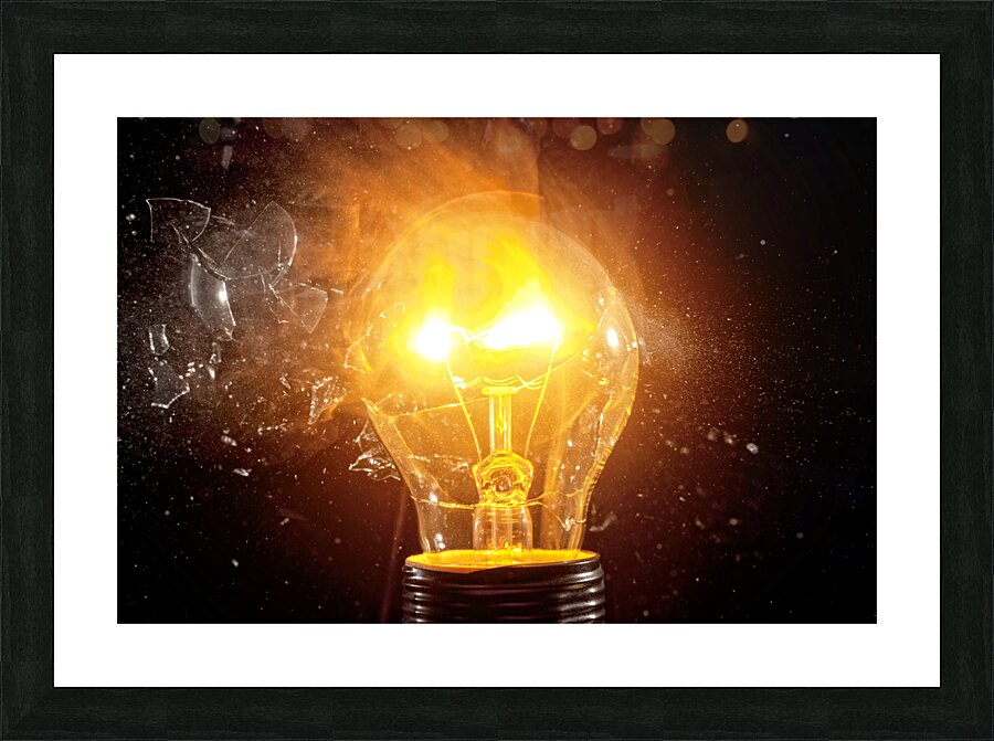 bulb glass explosion Picture Frame print