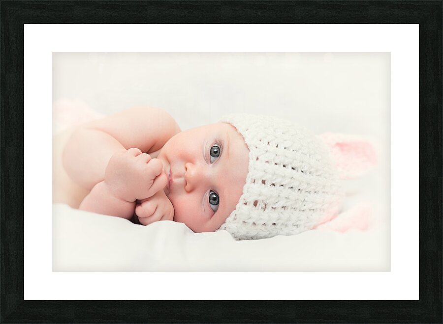 cute newborn portrait Picture Frame print