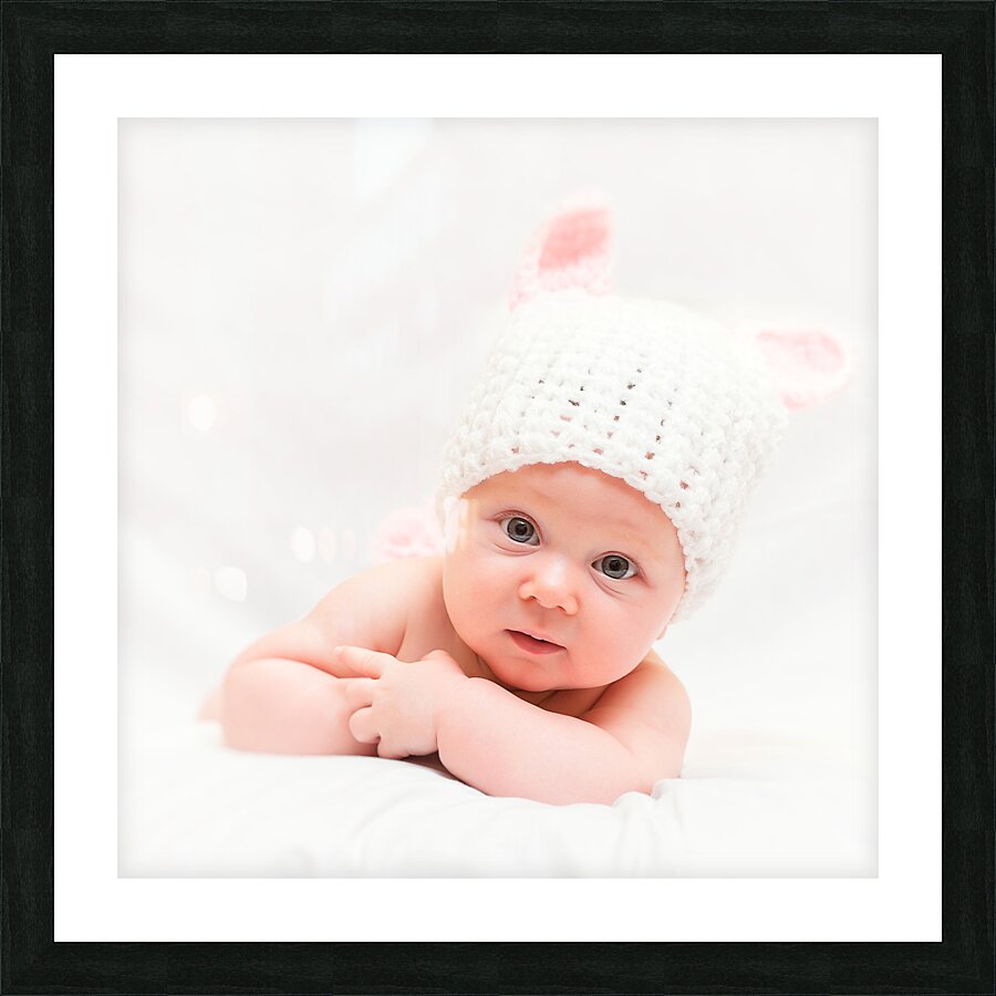 cute newborn portrait Picture Frame print