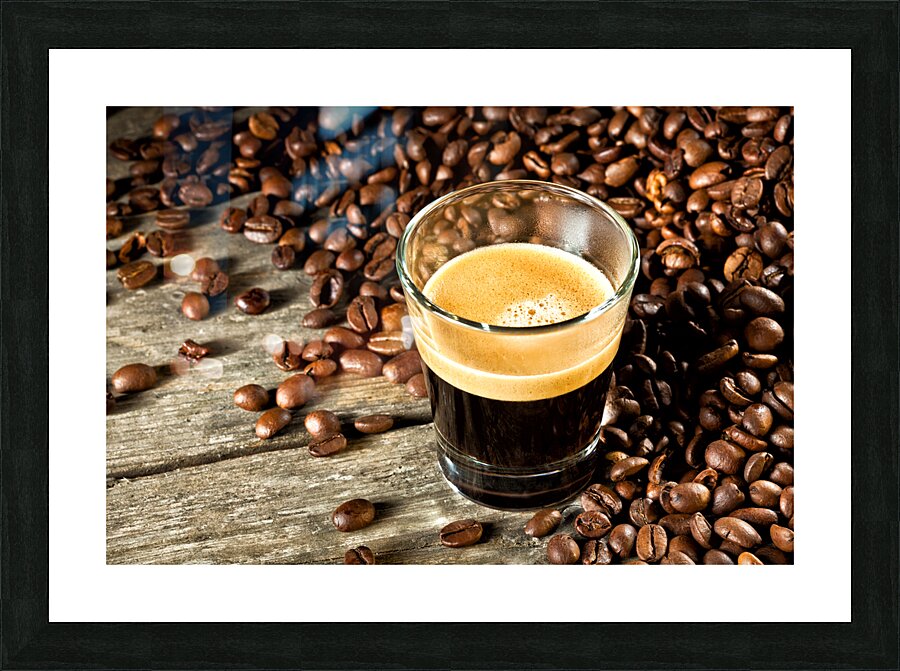 espresso and coffee grain Picture Frame print