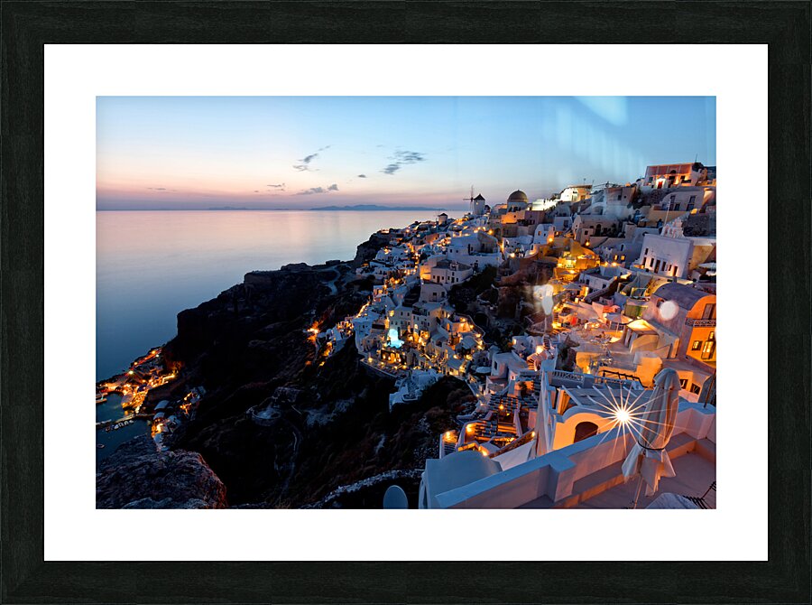 oia night view Picture Frame print