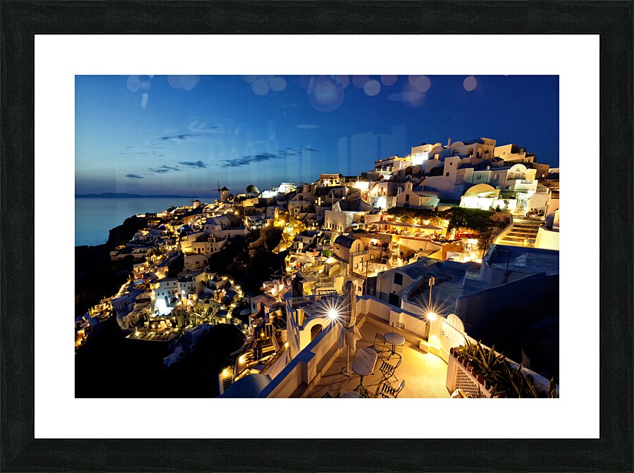 oia night view Picture Frame print