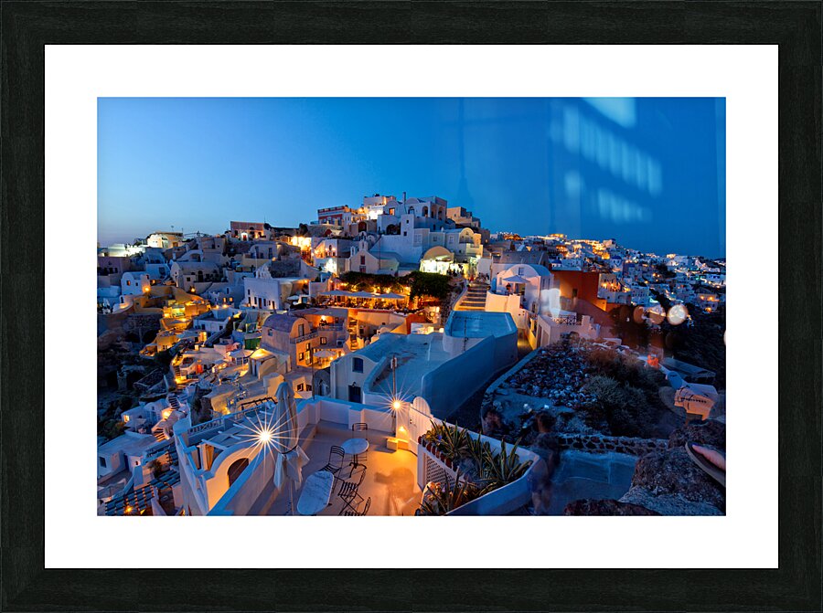 oia night view Picture Frame print