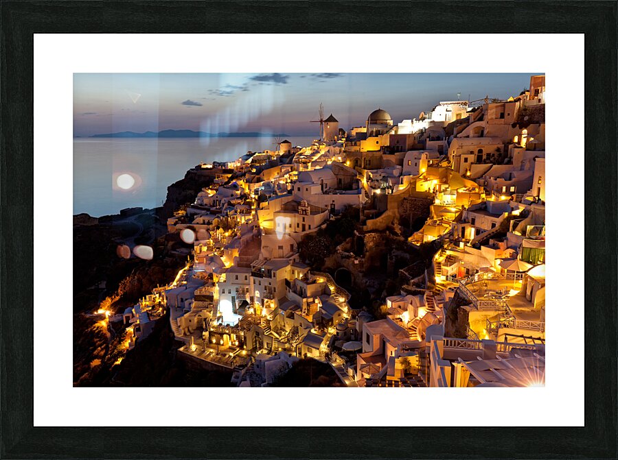 oia night view Picture Frame print