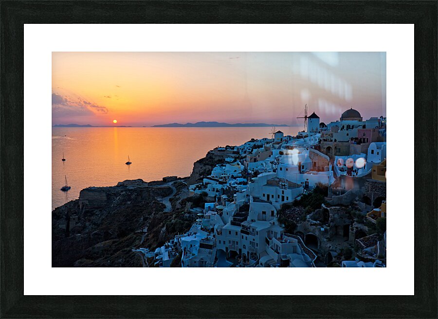 oia at sunset Picture Frame print