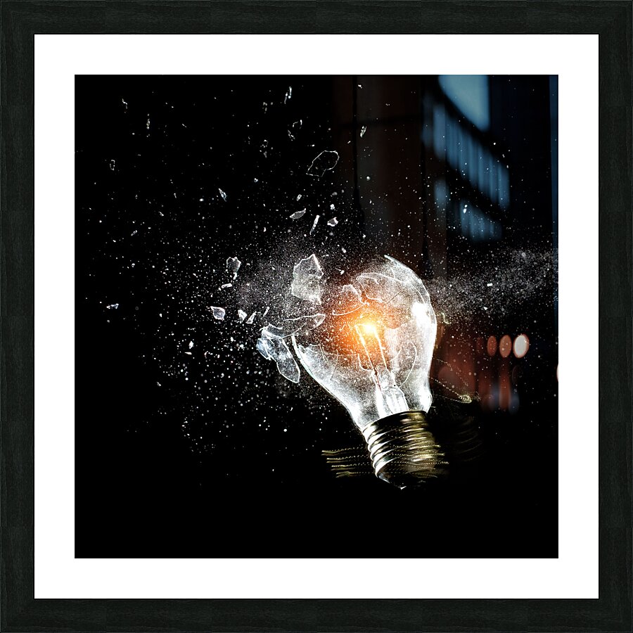 bulb explosion Picture Frame print
