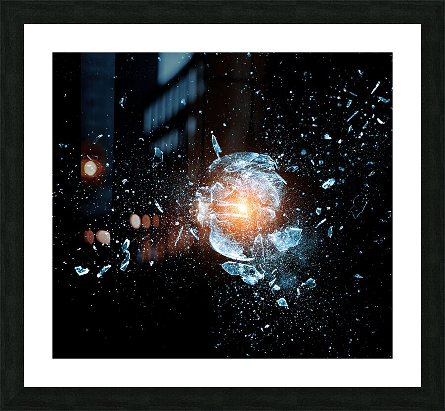 glass  explosion Picture Frame print