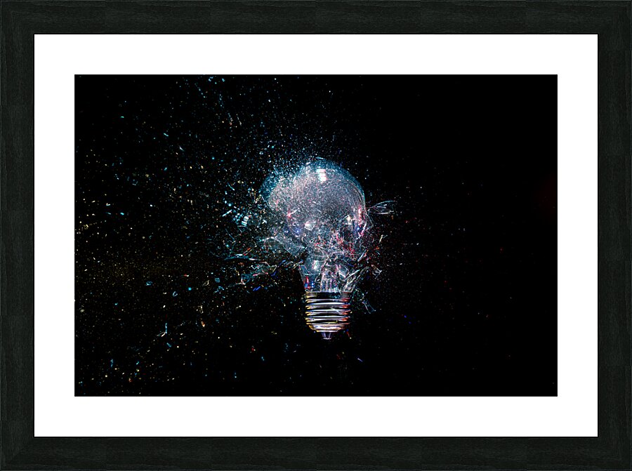 Lightbulb is exploding Picture Frame print